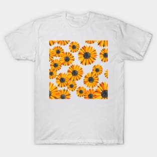 Watercolor Sunflowers Pattern - Orange T-Shirt